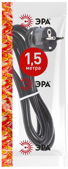 Сетевой провод Эра  UX-3x0,75-1,5m-B