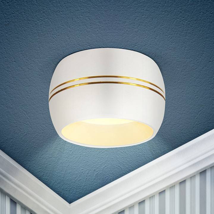 Светильник накладной ЭРА OL13 GX53 WH/GD белый/золото Б0049037