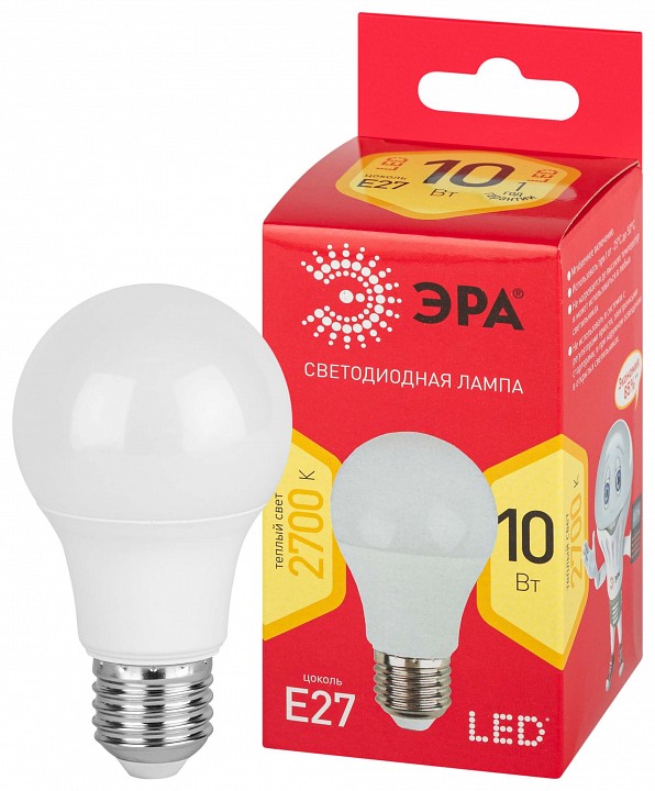 Лампа светодиодная Эра  LED A60-10W-827-E27 R