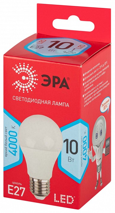 Лампа светодиодная Эра  LED A60-10W-840-E27 R