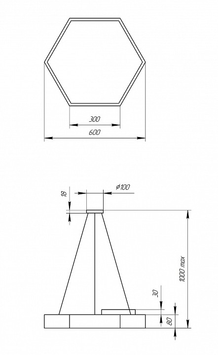 Подвесной светильник Эра Hexagon Б0050550