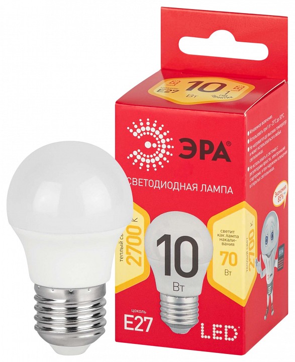 Лампа светодиодная Эра  LED P45-10W-827-E27 R