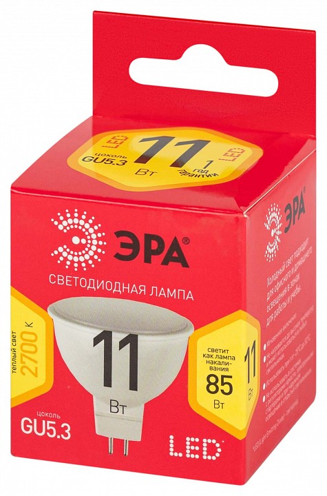 Лампа светодиодная Эра  LED MR16-11W-827-GU5.3 R