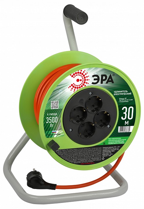 Удлинитель Эра  RP-4e-3x1.5-30m