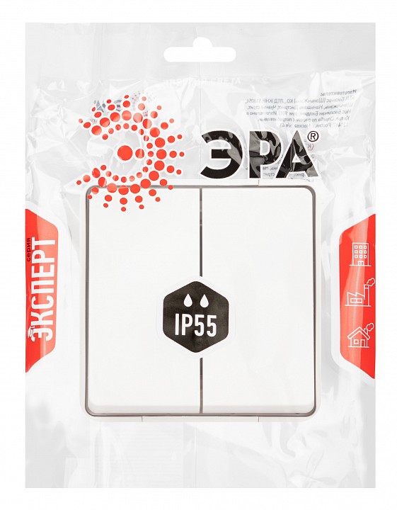 Выключатель двухклавишный Эра Эра Эксперт 11-1504-01