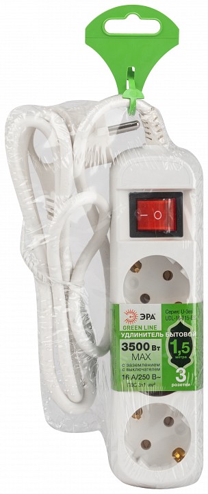 Удлинитель с выключателем Эра  UDL-16-315-ES