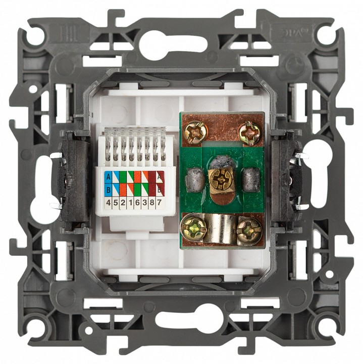 ТВ-розетка и розетка Ethernet RJ-45 без рамки Эра Эра 12 12-3110-16