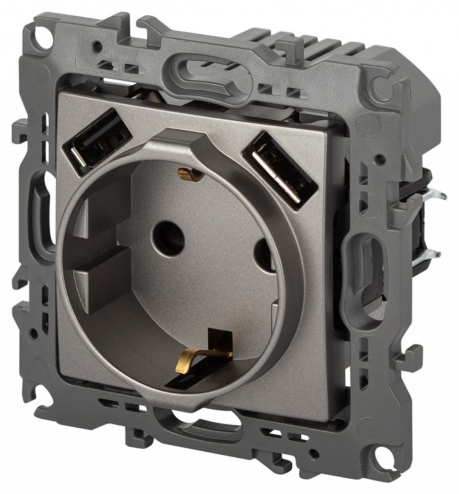 Розетка с заземлением и со шторкой и 2хUSB, без рамки Эра Эра 12 12-4109-16