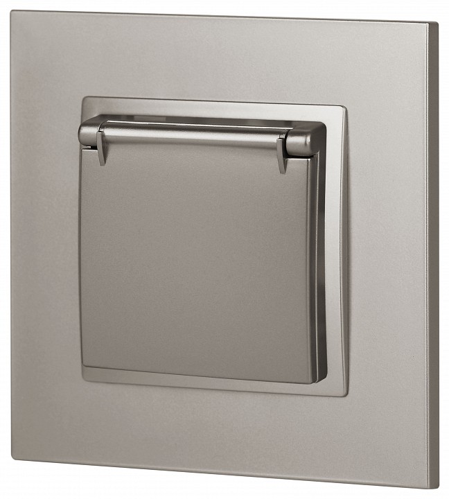 Розетка с заземлением и со шторкой, без рамки с крышкой Эра Эра Elegance 14-2103-16