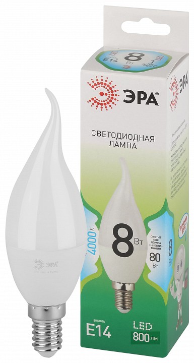 Лампа светодиодная Эра Green Line LED BXS-8W-840-E14 GL