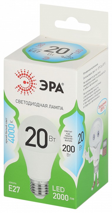 Лампа светодиодная Эра Green Line LED A60-20W-840-E27 GL