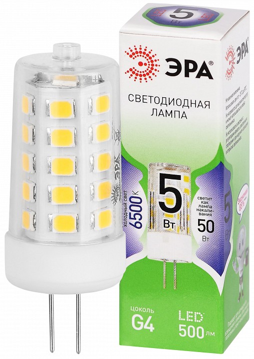 Лампа светодиодная Эра Green Line LED G4-JC-5W-865-12V GL