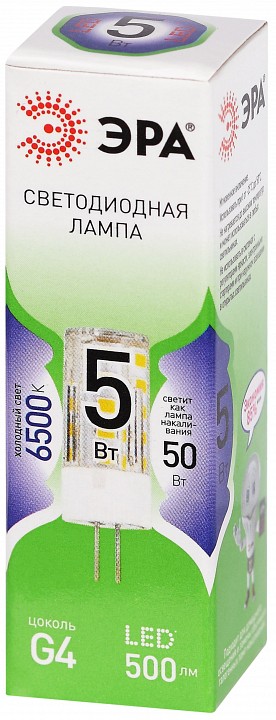 Лампа светодиодная Эра Green Line LED G4-JC-5W-865-12V GL