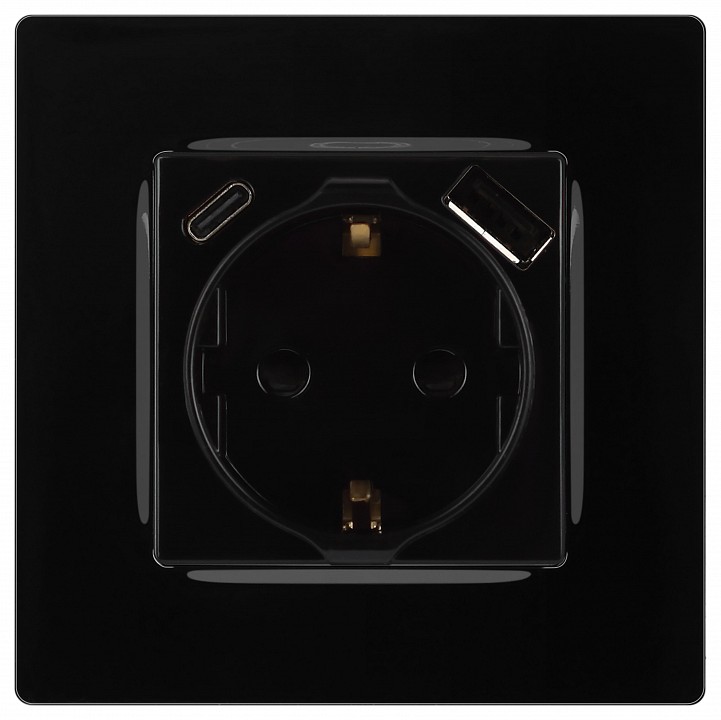 Розетка с заземлением и со шторкой и 2хUSB, без рамки Эра Эра 12 12-4108-06