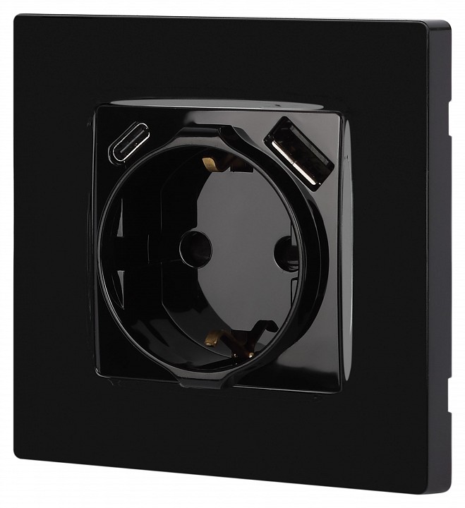 Розетка с заземлением и со шторкой и 2хUSB, без рамки Эра Эра 12 12-4108-06
