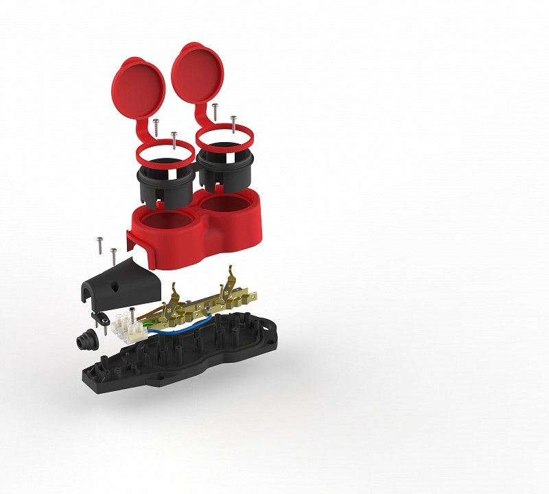 Колодка Эра  KX-2e-RED-IP44
