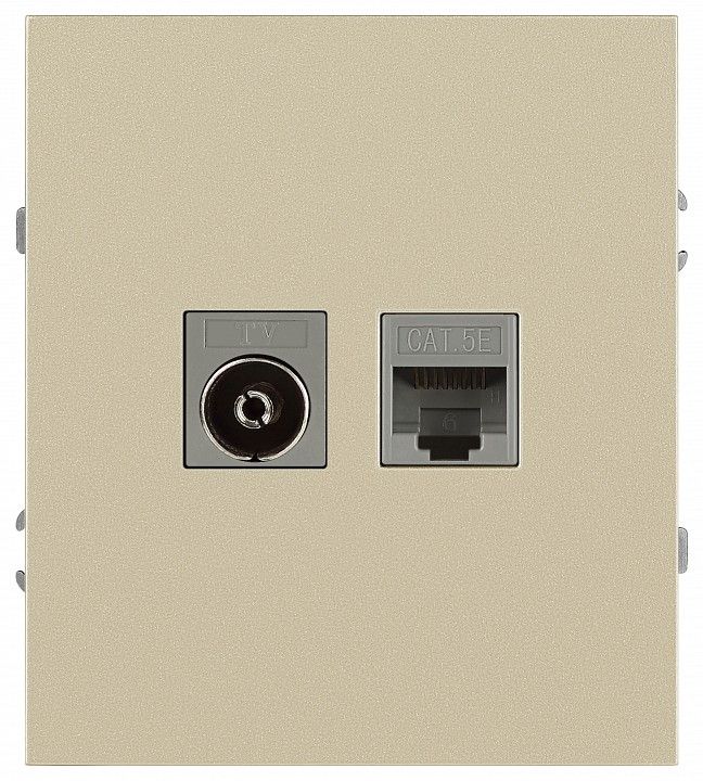 ТВ-розетка и розетка Ethernet RJ-45 без рамки Эра Arktik Б0070497