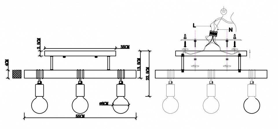 Подвесной светильник EVOLUCE Bagetti 3хE27 SL1142.403.03