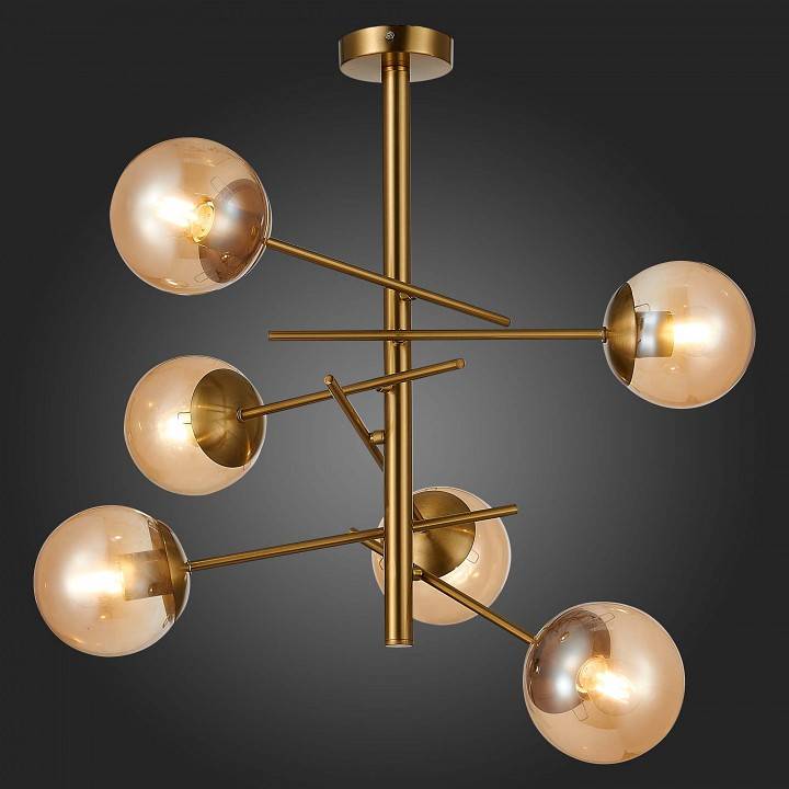 Люстра на штанге EVOLUCE Velio 6 ламп SLE1099-312-06