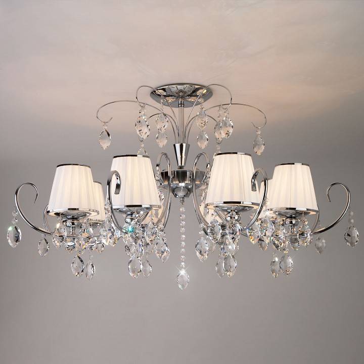 Люстра на штанге Eurosvet Rosalva 10021/8 хром прозрачный хрусталь Strotskis 10021/8
