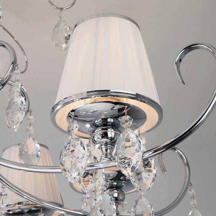 Люстра на штанге Eurosvet Rosalva 10021/8 хром прозрачный хрусталь Strotskis 10021/8