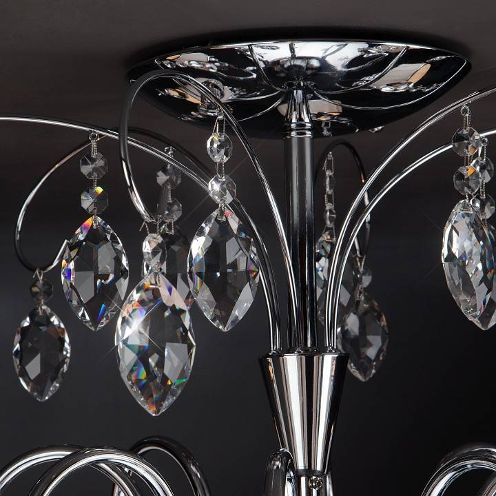 Люстра на штанге Eurosvet Rosalva 10021/8 хром прозрачный хрусталь Strotskis 10021/8