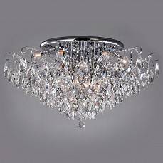 Потолочная люстра Eurosvet Crystal 10081/12 хром прозрачный хрусталь Strotskis 10081/12
