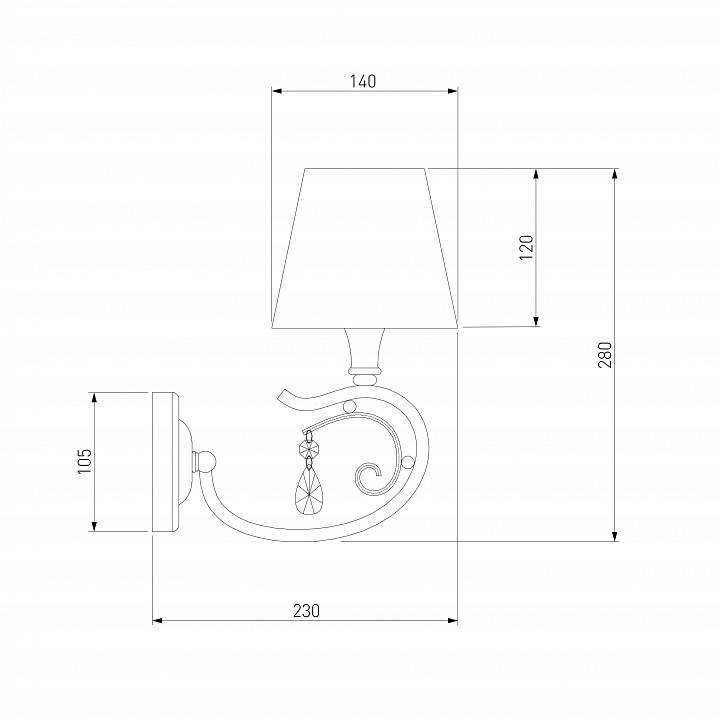 Бра Eurosvet Incanto 60069/1 серебро
