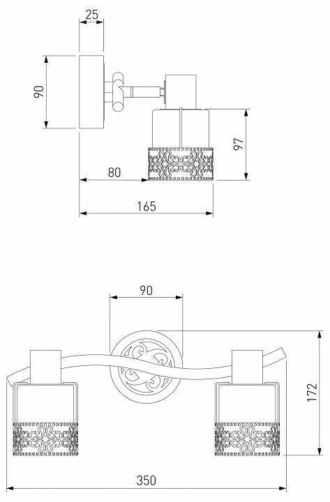 Спот Eurosvet Silvia 20025/2 белый с золотом/хром