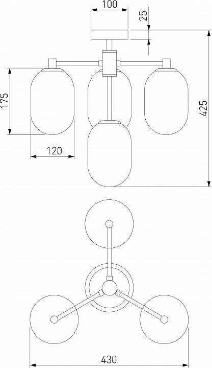 Люстра на штанге Eurosvet Loona 60161/4 латунь