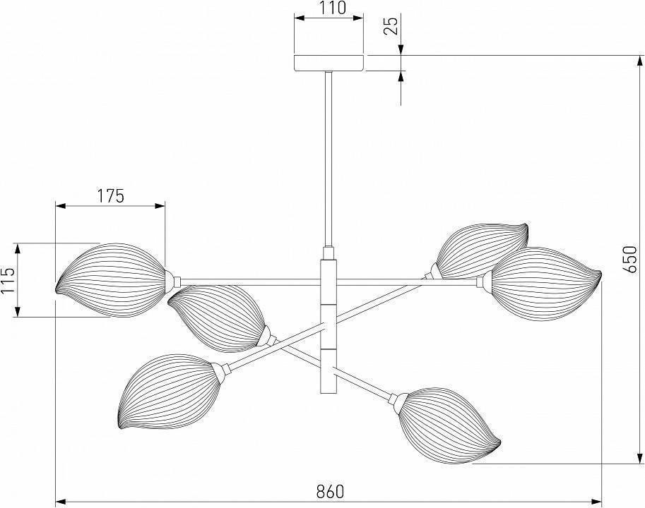 Люстра на штанге Eurosvet Sinki 30189/6 черный