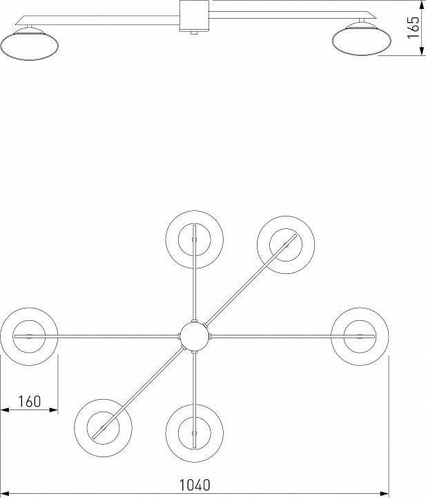 Потолочная люстра Eurosvet Opaline 70220/6 латунь