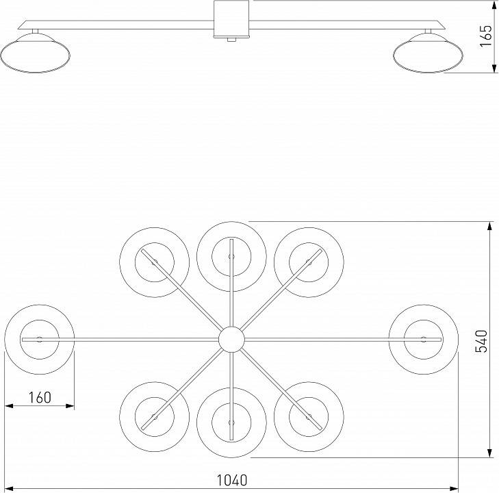 Потолочная люстра Eurosvet Opaline 70220/8 черный 70220/8