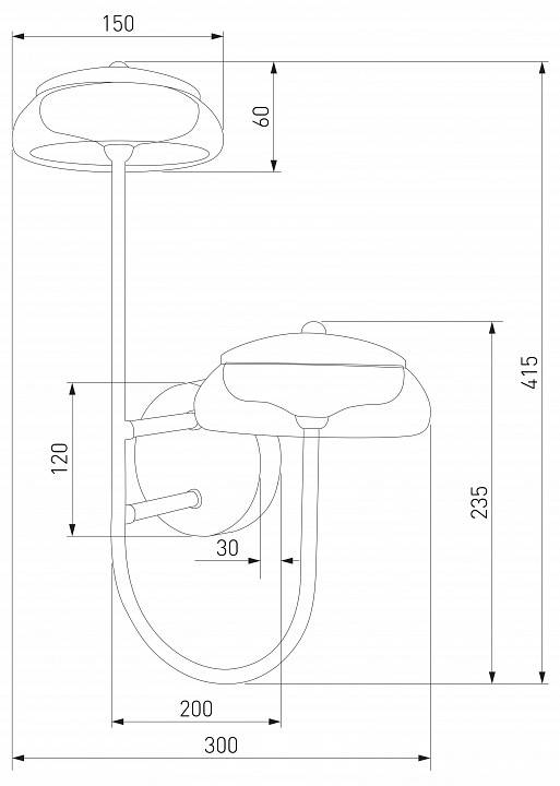 Бра Eurosvet Fungo 50388/2 LED черный