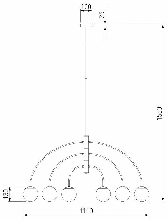 Люстра на штанге Eurosvet Cenacolo 30179/6 черный