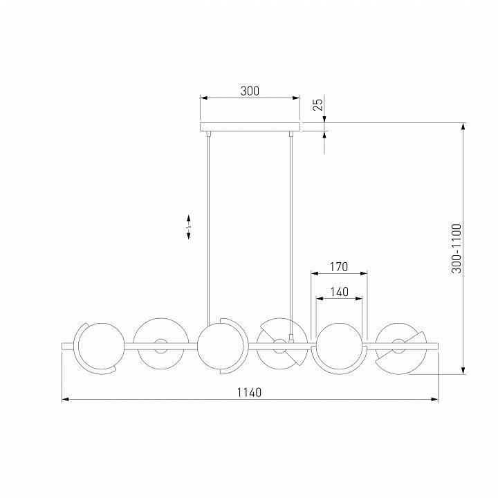 Подвесной светильник Eurosvet Moity 70149/6 черный/латунь Smart