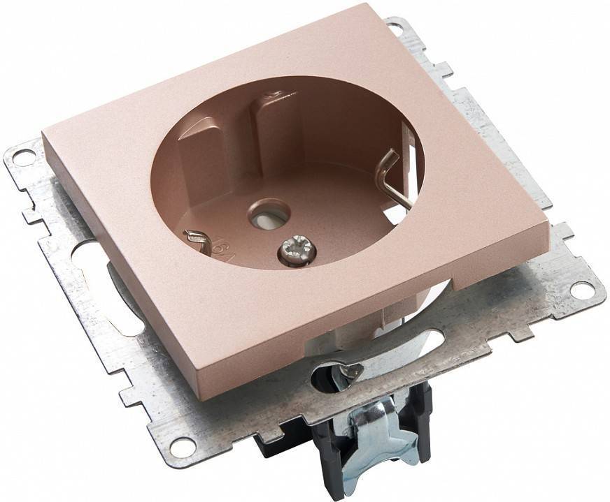 Розетка с заземлением и с шторками, без рамки Stekker Катрин 39596