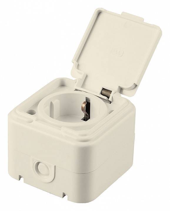 Розетка с заземлением и крышкой Stekker Брест 49058