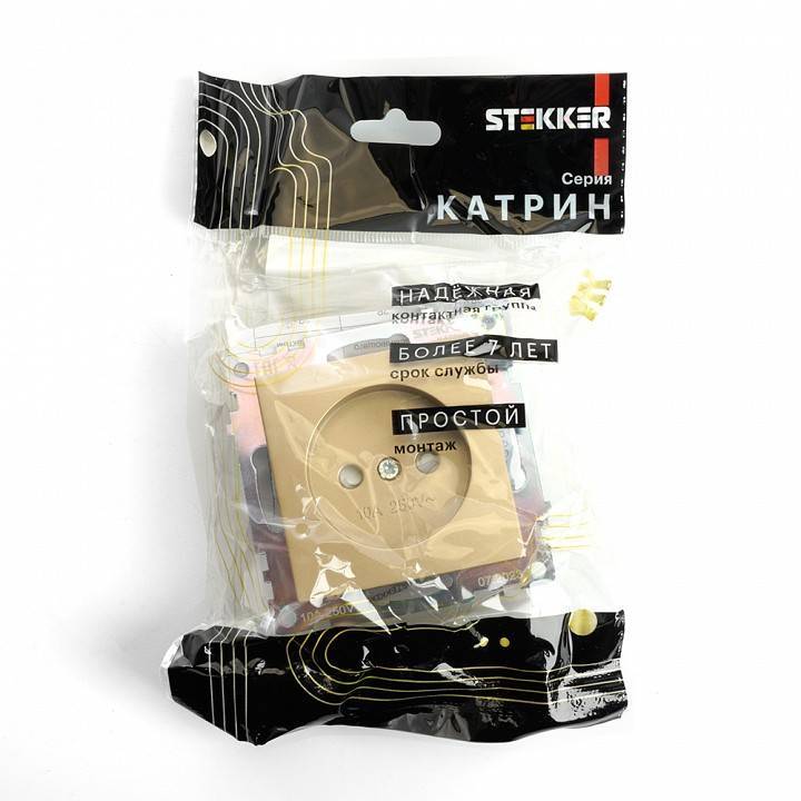 Розетка без заземления и с шторками, без рамки Stekker Катрин 49223