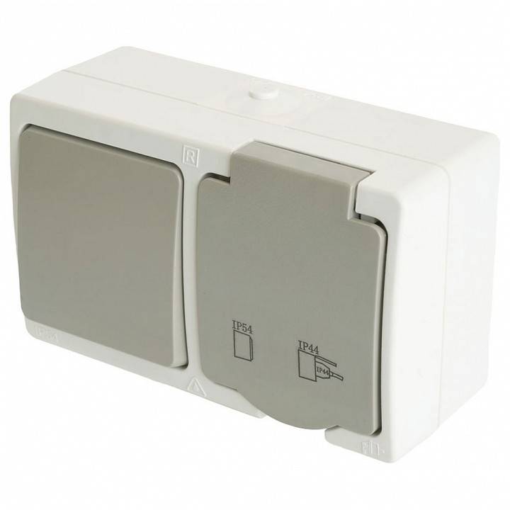 Блок с розеткой и выключателем Stekker Велена 49728