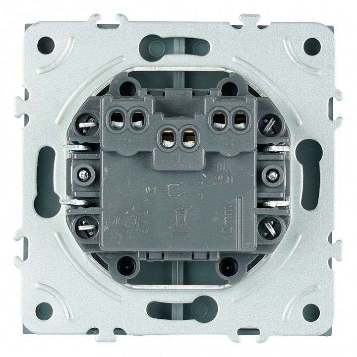 Выключатель самовозвратный двухклавишный без рамки Stekker Эмили 50329