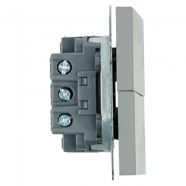 Выключатель самовозвратный двухклавишный без рамки Stekker Эмили 50329