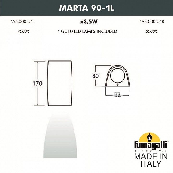 Накладной светильник Fumagalli MARTA 1A4.000.000.AXU1L