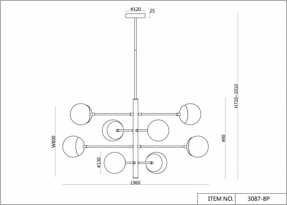 Люстра на штанге F-promo Tufan 3087-8P