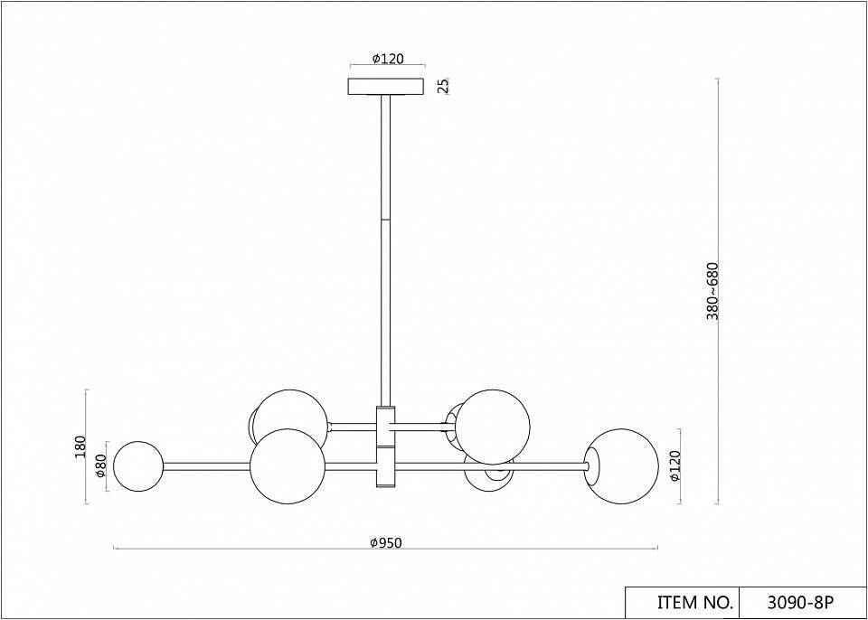 Люстра на штанге F-Promo Vials 3090-8P