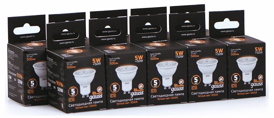 Лампа светодиодная Gauss GU10 5 Вт 3000 K 101506105