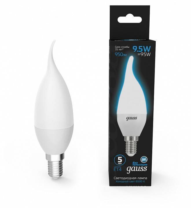 Лампа светодиодная Gauss Свеча на ветру E14 9.5 Вт 6500 K 104101310