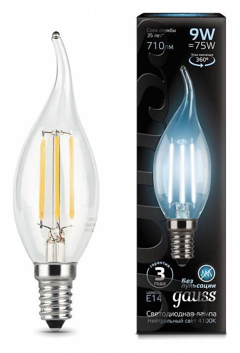 Лампа светодиодная Gauss Black G45 E14 9 Вт 4100 K 104801209