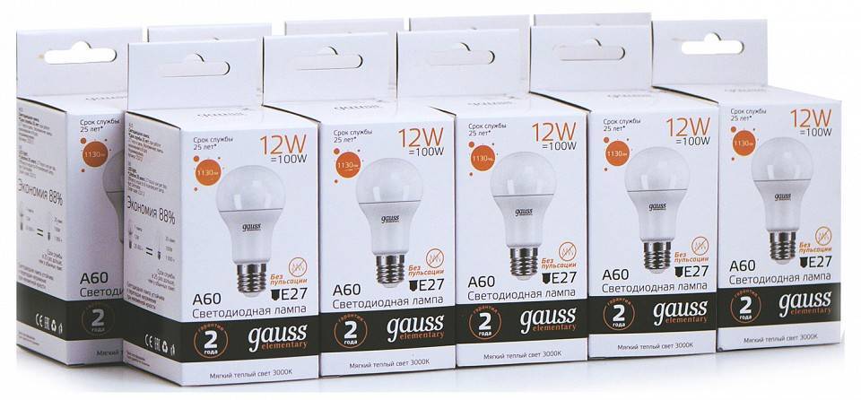 Лампа светодиодная Gauss Black A60 12 Вт E27 3000 К 23212