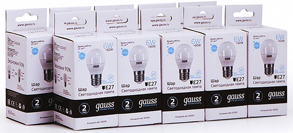 Лампа светодиодная Gauss 532 E27 6Вт 6500K 53236